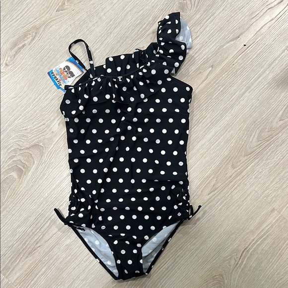 Black and White Polka Dot Swimsuit - Picture 1 of 3